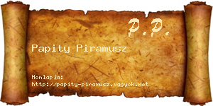 Papity Piramusz névjegykártya